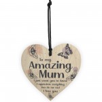 Gift For Amazing Mum Mothers Day Birthday Gift Wood Heart