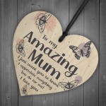 Gift For Amazing Mum Mothers Day Birthday Gift Wood Heart