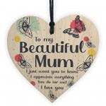 I Love You Beautiful Mum Gifts Sign For Birthday Mothers Day