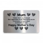 Happy Mothers Day Gift Metal Card Amazing Mum Gift From Daughter