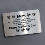 Happy Mothers Day Gift Metal Card Amazing Mum Gift From Daughter