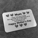 Happy Mothers Day Gift Metal Card Amazing Mum Gift From Daughter