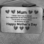 Happy Mothers Day Gift Metal Card Amazing Mum Gift From Daughter