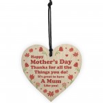 Thank You Gift Wood Heart Mothers Day Gift For Mum From Daughter