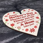 Thank You Gift Wood Heart Mothers Day Gift For Mum From Daughter