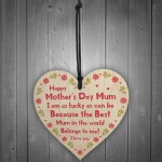 Special Mothers Day Gift For Mum Wood Heart Gift From Daughter