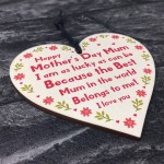 Special Mothers Day Gift For Mum Wood Heart Gift From Daughter