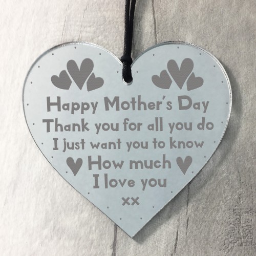 I Love You Gift Heart Engraved Mothers Day Gift For Mum Mummy