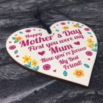 Mothers Day Gift For Mum Best Friend Wood Heart Thank You Gift