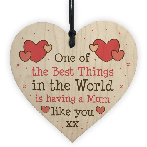 Thank You Mothers Day Gift For Mum Wood Heart Gift From Daughter