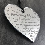 Mum Gift Engraved Heart Mothers Day Gifts For Mum From Daughter