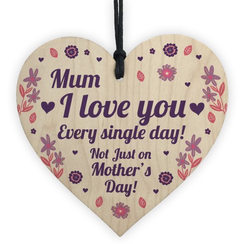 Special Mothers Day Gift Wood Heart Floral Gift For Mum