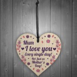 Special Mothers Day Gift Wood Heart Floral Gift For Mum