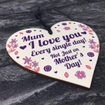 Special Mothers Day Gift Wood Heart Floral Gift For Mum