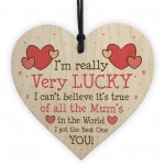 FUNNY Mothers Day Birthday Gift For Mum Wood Heart Gift