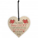 FUNNY Mothers Day Birthday Gift For Mum Wood Heart Gift