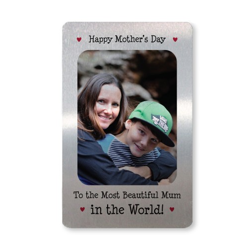 Happy Mothers Day Gift Personalised Metal Card Beautiful Mum