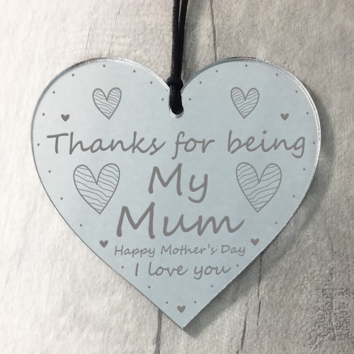 Thank You Mum Gift For Mothers Day Engraved Heart Love Gift 