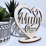 Engraved Mum Heart Birthday Mothers Day Gift For Mum Mummy