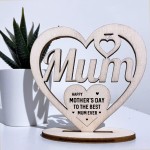 Happy Mothers Day Engraved Heart Gift For Mum Mummy Plaque