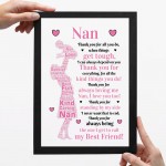 Nan POEM Gifts for Nan Mothers Day Gifts Birthday Framed Print