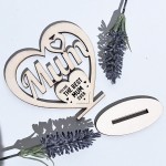 Mothers Day Wooden Heart Engraved Craft Gift For Mum Birthday