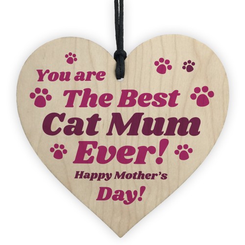 Funny Mothers Day Gift For Best Cat Mum Heart Gift From Cat