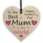 Mothers Day Gift Wooden Heart Mum Plaque Gift For Mum Mummy