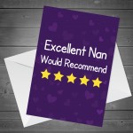 Funny Nan Card For Mothers Day Birthday Would Recommend Card 