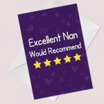 Funny Nan Card For Mothers Day Birthday Would Recommend Card 