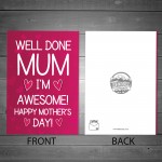 Funny Mothers Day Card Im Awesome Card From Daughter Son Joke