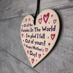 Funny Joke Mothers Day Gift For Mum Wooden Hanging Heart