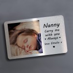 Personalised Mothers Day Gift For Nanny Carry Me Metal Card