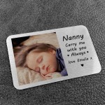 Personalised Mothers Day Gift For Nanny Carry Me Metal Card