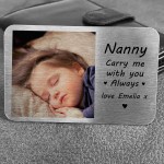 Personalised Mothers Day Gift For Nanny Carry Me Metal Card