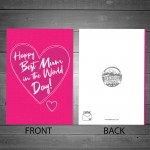 Funny Mothers Day Card BEST MUM IN THE WORLD DAY Mum Card