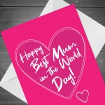 Funny Mothers Day Card BEST MUM IN THE WORLD DAY Mum Card