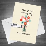 For Mum Mothers Day Card Floral Design Card From Daughter Son