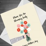 For Mum Mothers Day Card Floral Design Card From Daughter Son