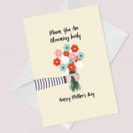 For Mum Mothers Day Card Floral Design Card From Daughter Son