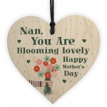 Mothers Day Gifts Wood Heart Blooming Lovely Special Nan Gift