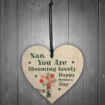 Mothers Day Gifts Wood Heart Blooming Lovely Special Nan Gift