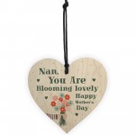 Mothers Day Gifts Wood Heart Blooming Lovely Special Nan Gift