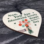 Mothers Day Gifts Wood Heart Blooming Lovely Special Nan Gift