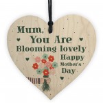 Mothers Day Gifts Wood Heart Blooming Lovely Thank You Gift