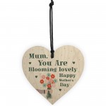 Mothers Day Gifts Wood Heart Blooming Lovely Thank You Gift