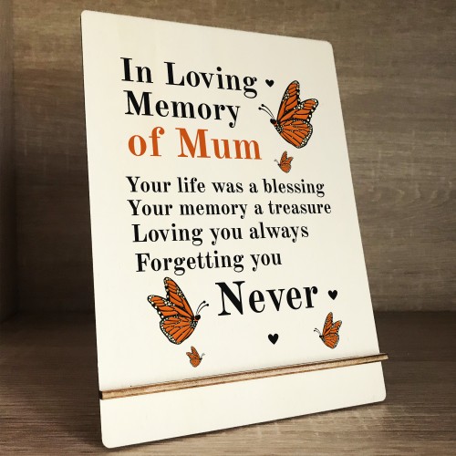 In Loving Memory Of Mum Wood Standing Plaque Mum Memorial