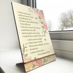 Beautiful Memorial Mum Gift Wood Standing Plaque In Memory