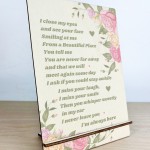 Beautiful Memorial Mum Gift Wood Standing Plaque In Memory