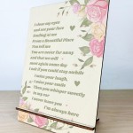 Beautiful Memorial Mum Gift Wood Standing Plaque In Memory